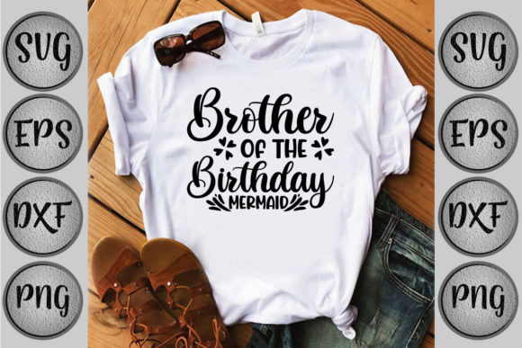 Brother of the Birthday Mermaid: A Charming Embroidery Design