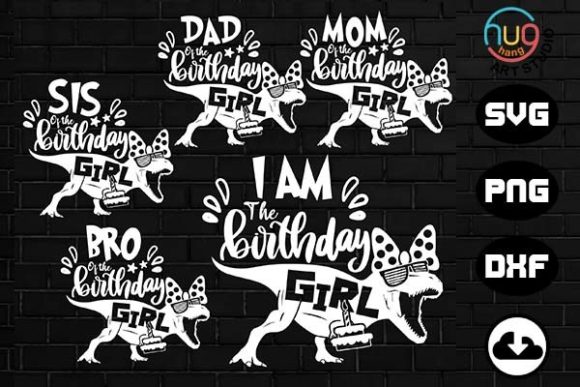 T-Rex Birthday Girl Graphics for T-Shirt Designs and More