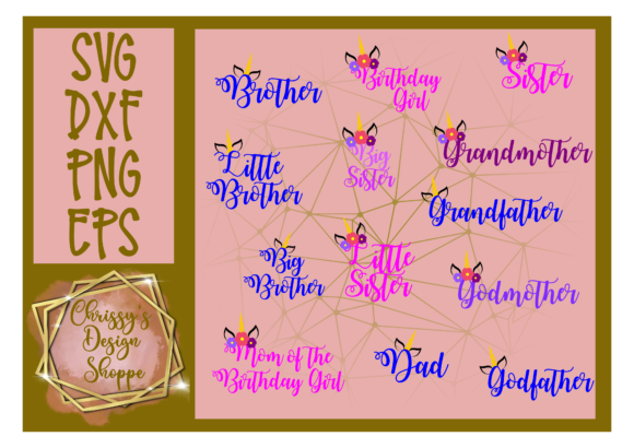 Unicorn Family Birthday Shirt Design for Crafters